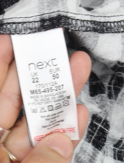 Next Women's Black White Check Trapeze Dress Size 22