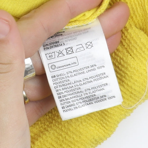 H&M Women's Yellow Bodycon Strapless Mini Dress XS