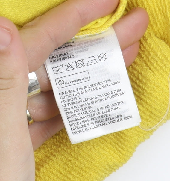 H&M Women's Yellow Bodycon Strapless Mini Dress XS