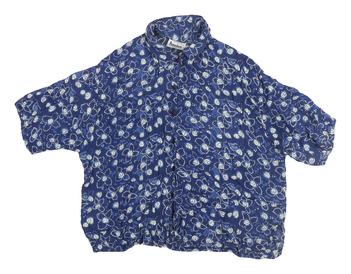 Pomodoro Plus Blue Geometric Blouse, Women’s 2XL, Casual Comfort