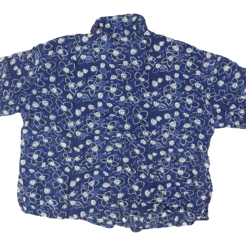 Pomodoro Plus Blue Geometric Blouse, Women’s 2XL, Casual Comfort