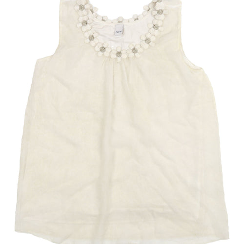 Heine Women's Beige Beaded Blouse Size 16