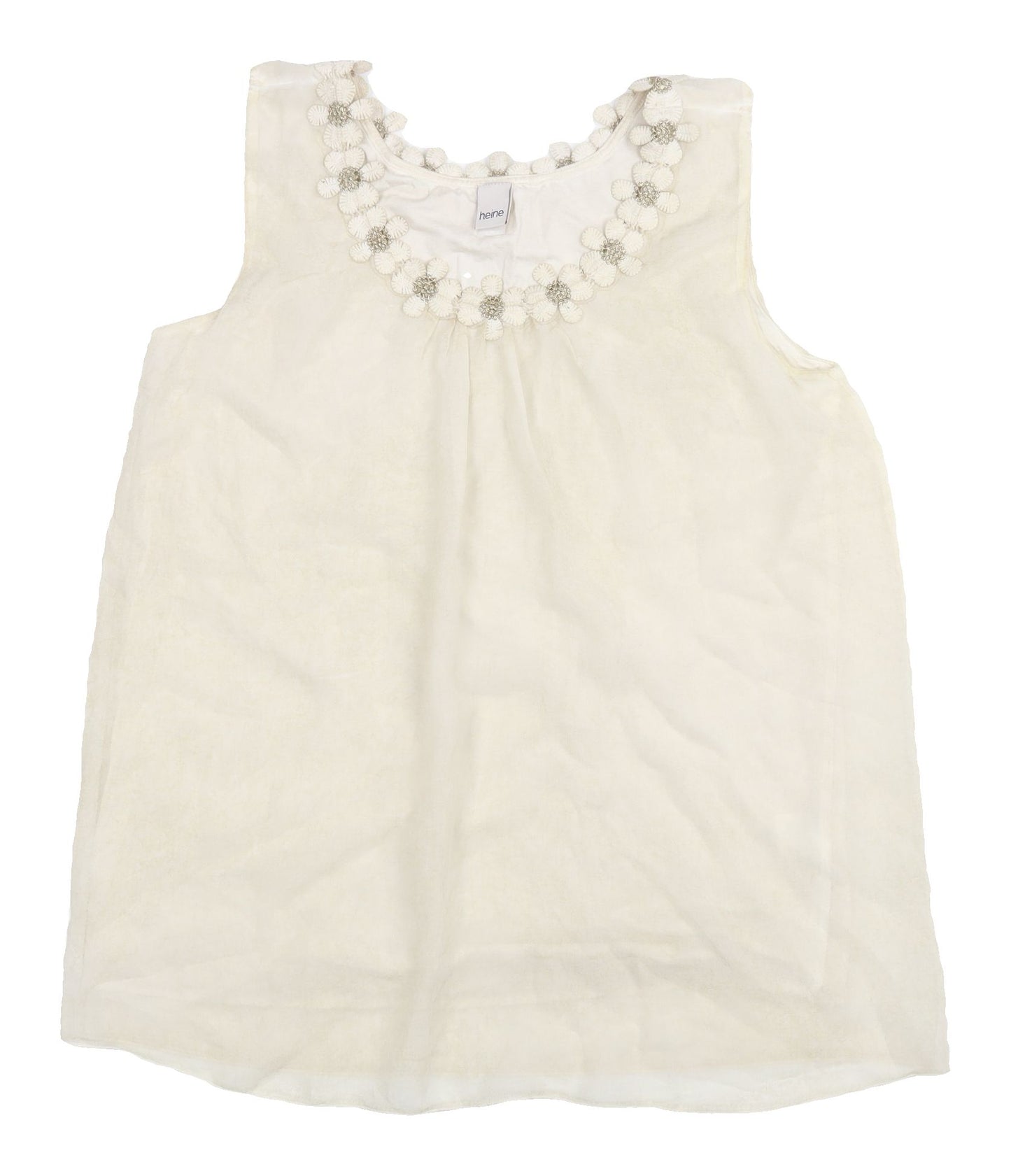 Heine Women's Beige Beaded Blouse Size 16