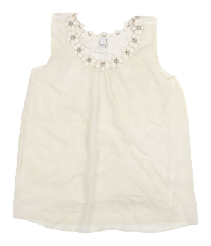Heine Women's Beige Beaded Blouse Size 16