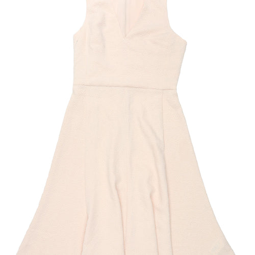 H&M Ivory Sleeveless Fit & Flare Dress Size 10