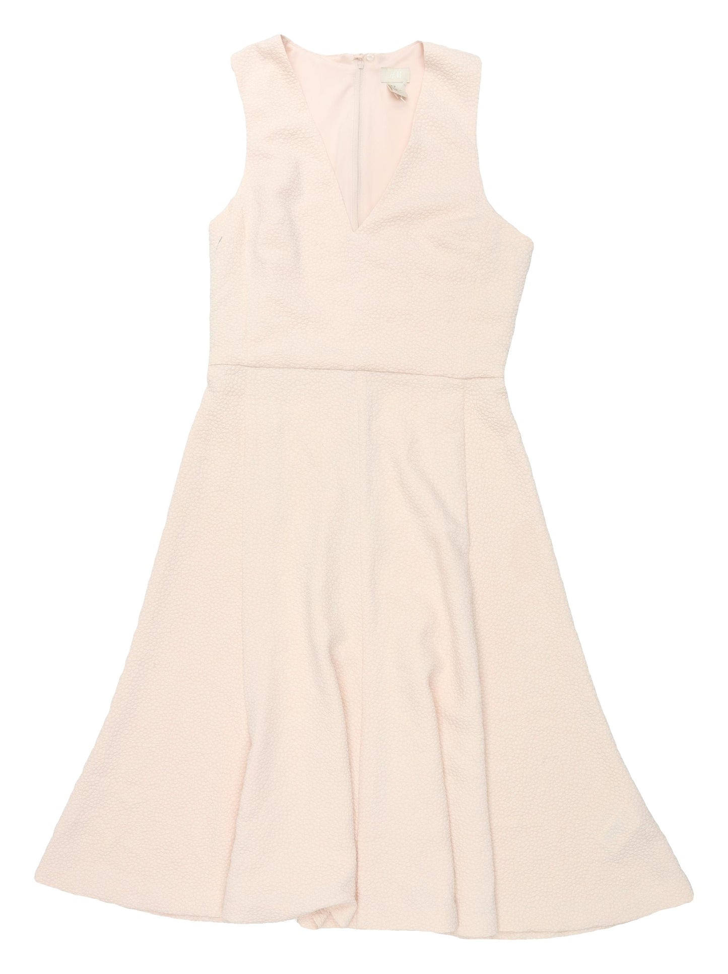 H&M Ivory Sleeveless Fit & Flare Dress Size 10