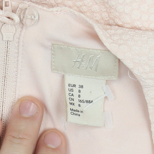 H&M Ivory Sleeveless Fit & Flare Dress Size 10