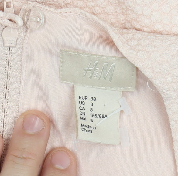 H&M Ivory Sleeveless Fit & Flare Dress Size 10