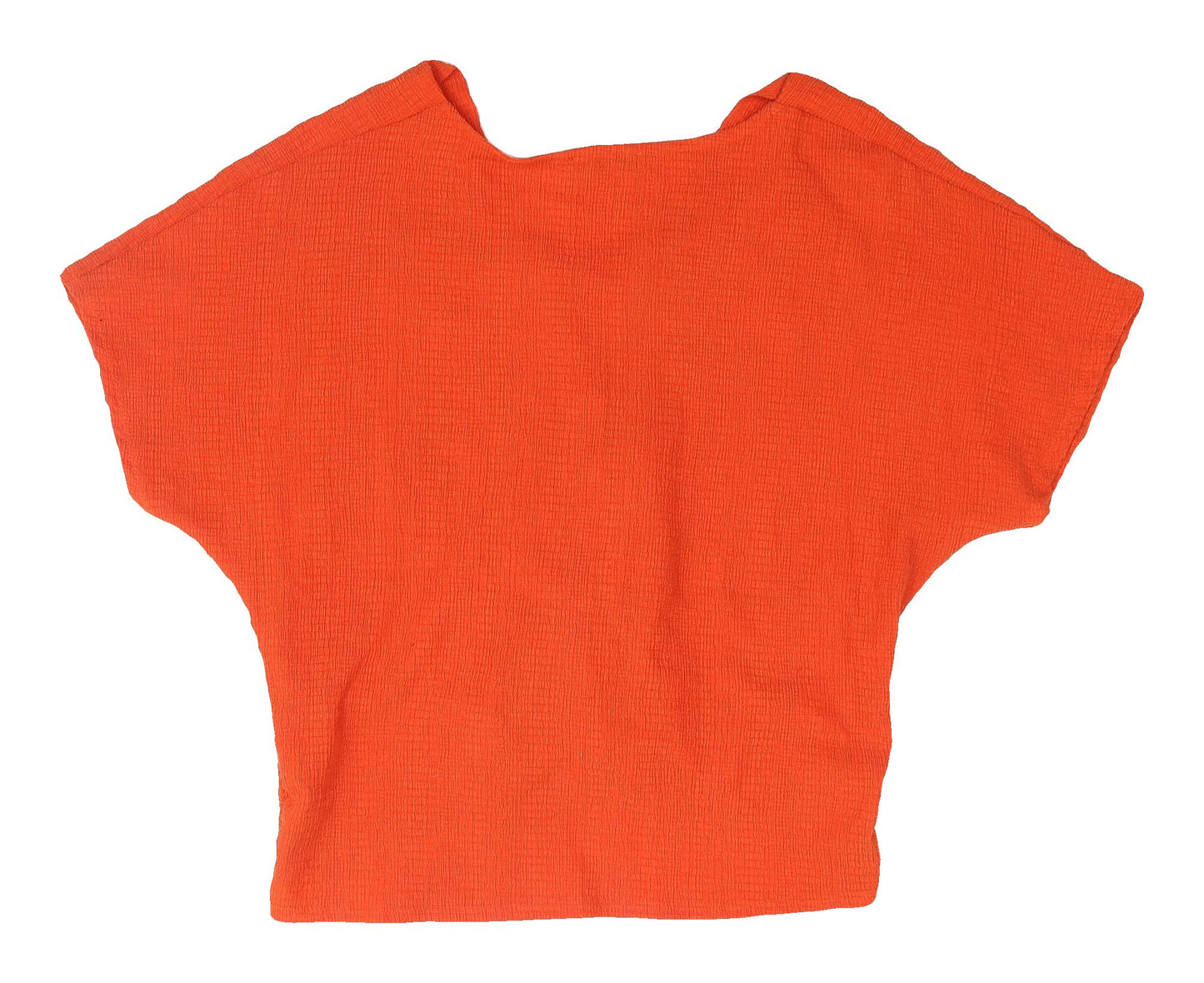 Zara Women's Orange Cropped Blouse V-Neck Size 12 Casual