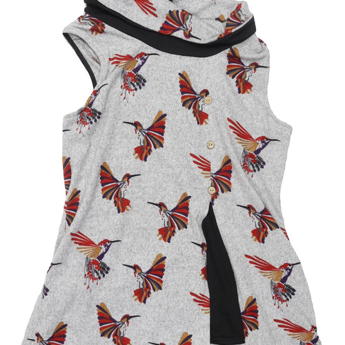 Izabel London Women's Grey Bird Vest Jumper - Size 14