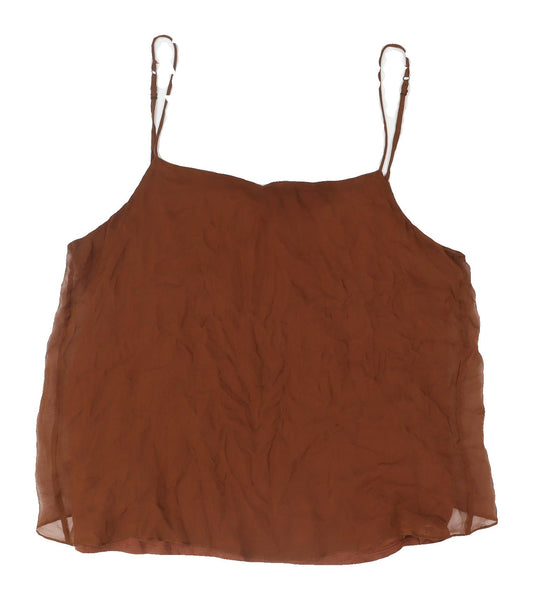 Jigsaw Women's Brown Silk Camisole Tank Top