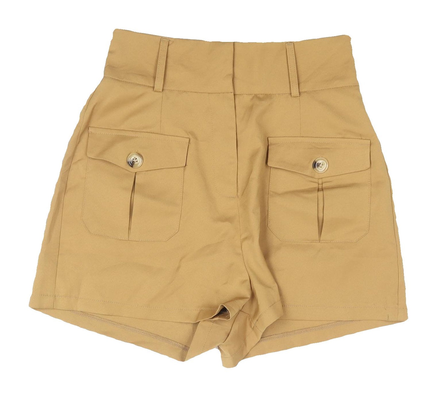 Boohoo Women's Beige High-Waisted Shorts, Size 10