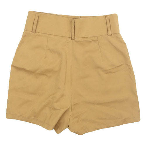 Boohoo Women's Beige High-Waisted Shorts, Size 10
