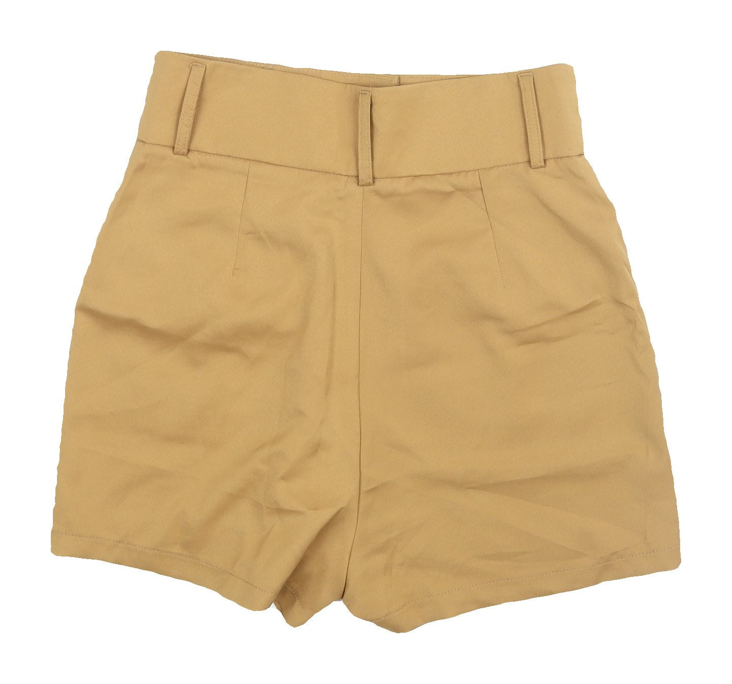Boohoo Women's Beige High-Waisted Shorts, Size 10