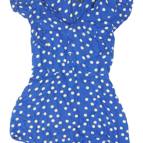 Sosandar Women's Blue Polka Dot Tunic Blouse Size 14