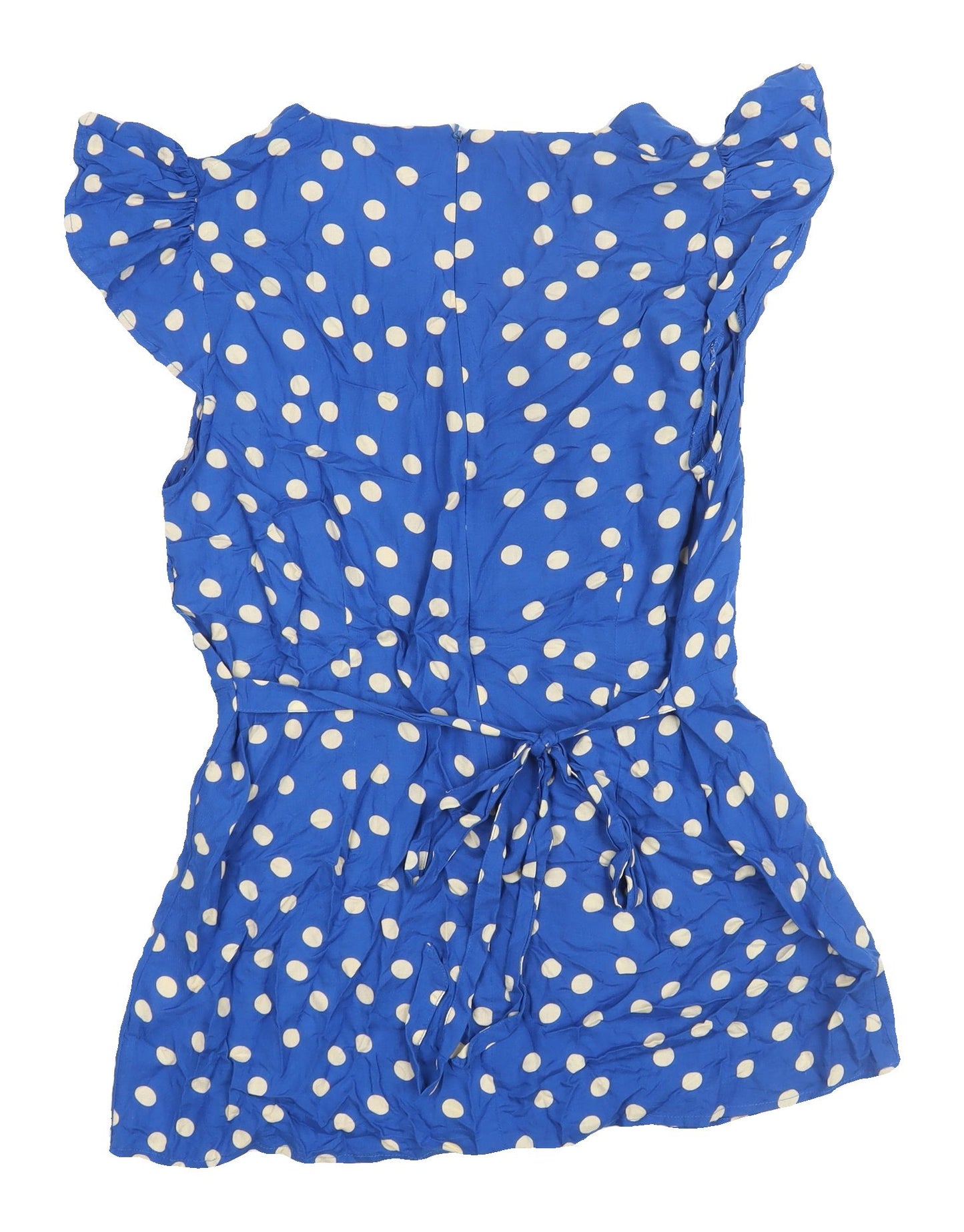 Sosandar Women's Blue Polka Dot Tunic Blouse Size 14