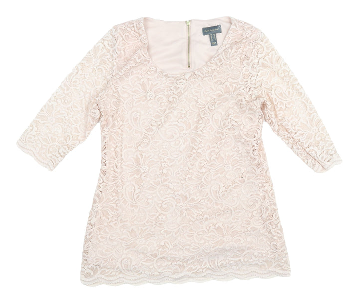 Ruth Langsford Beige Lace Blouse, Women's XS, Party Style