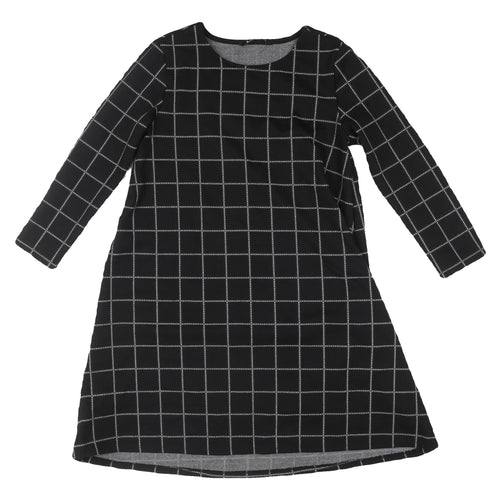 Stradivarius Women's Black A-Line Check Dress