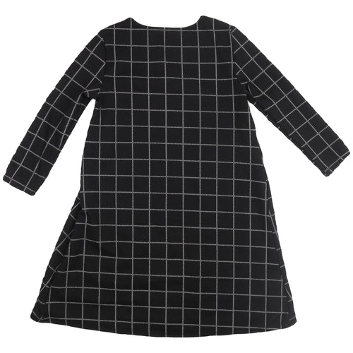 Stradivarius Women's Black A-Line Check Dress