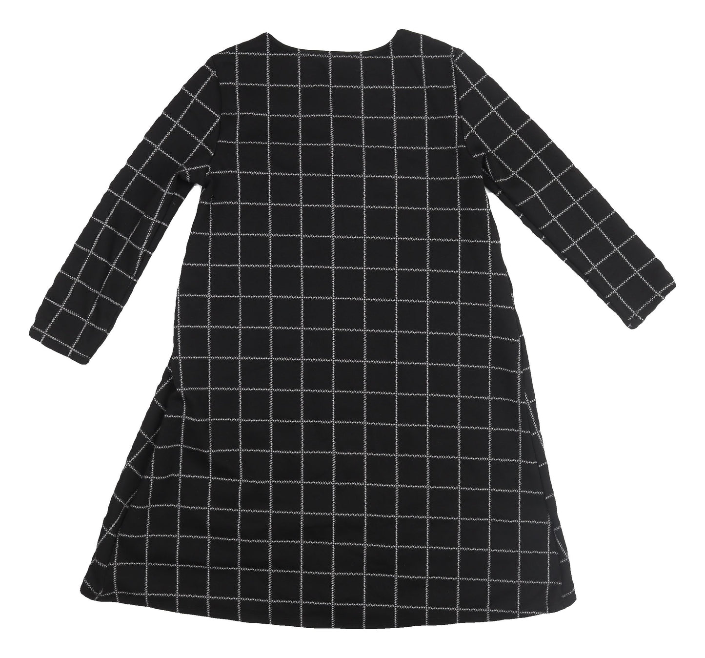 Stradivarius Women's Black A-Line Check Dress