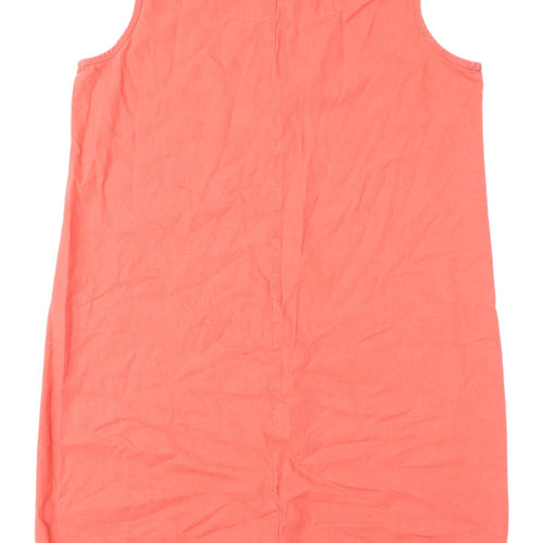 Next Women's Pink Sleeveless Linen Blend Dress Size 14
