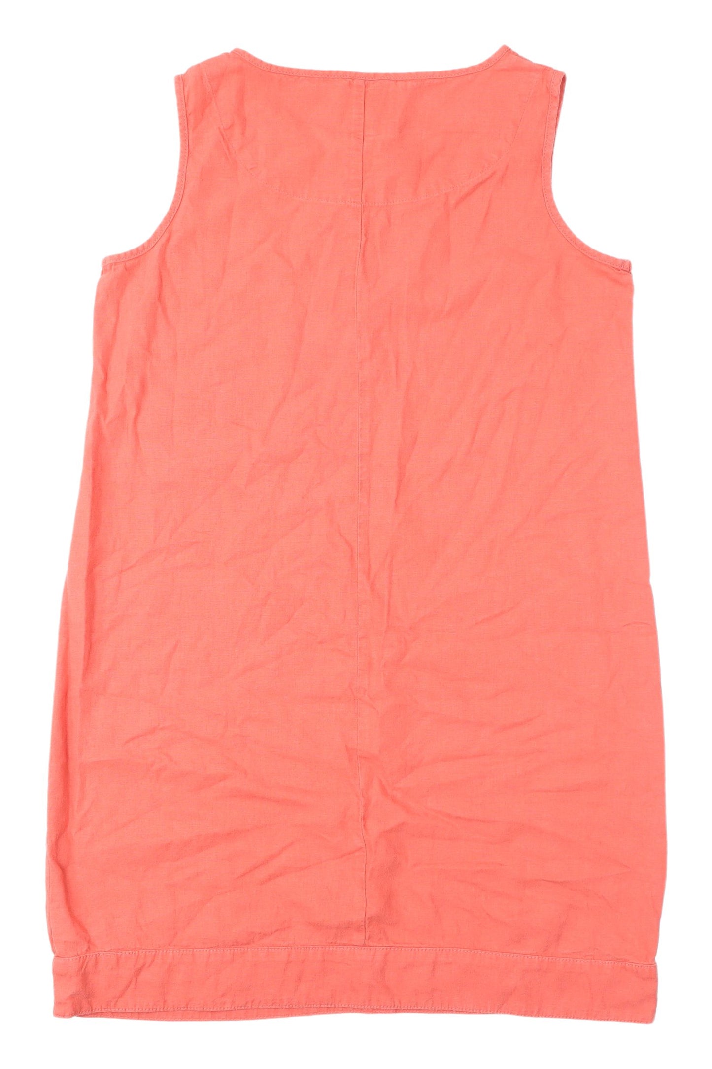 Next Women's Pink Sleeveless Linen Blend Dress Size 14