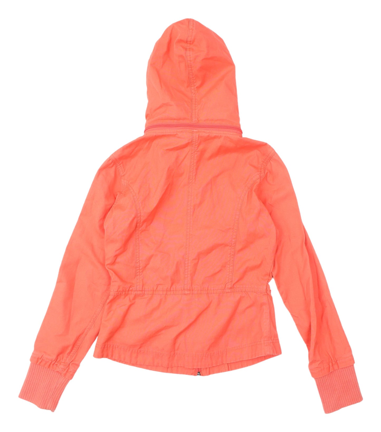 Hooch Women's Orange Cotton Hooded Jacket Size 10