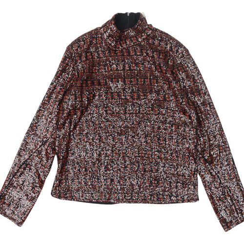 Zara Women's Multicoloured Sequin High Neck Blouse