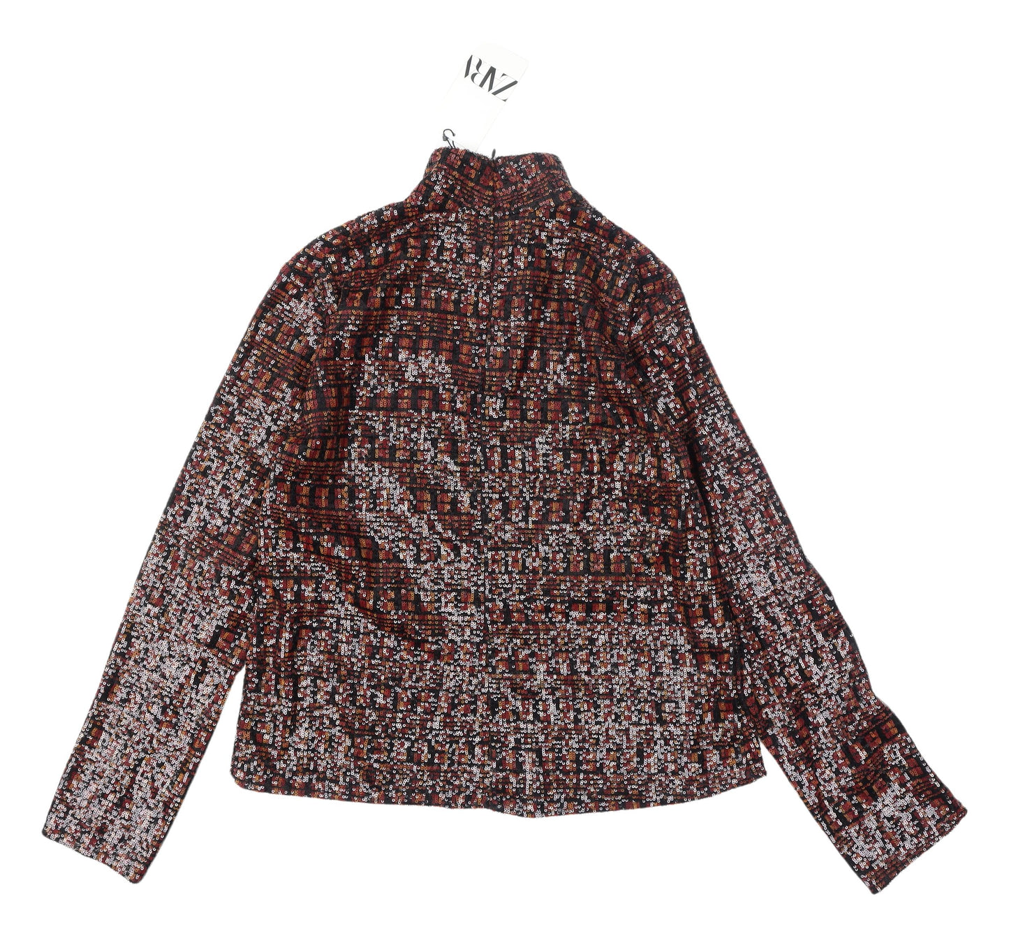 Zara Women's Multicoloured Sequin High Neck Blouse