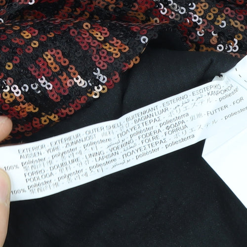 Zara Women's Multicoloured Sequin High Neck Blouse