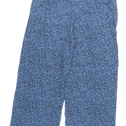 Jigsaw Women's Blue Wide-Leg Cropped Trousers, Size 12