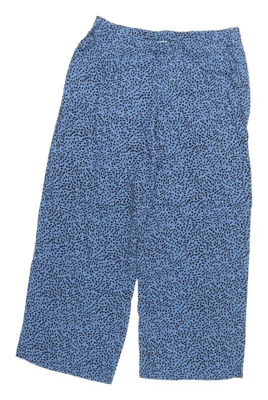 Jigsaw Women's Blue Wide-Leg Cropped Trousers, Size 12