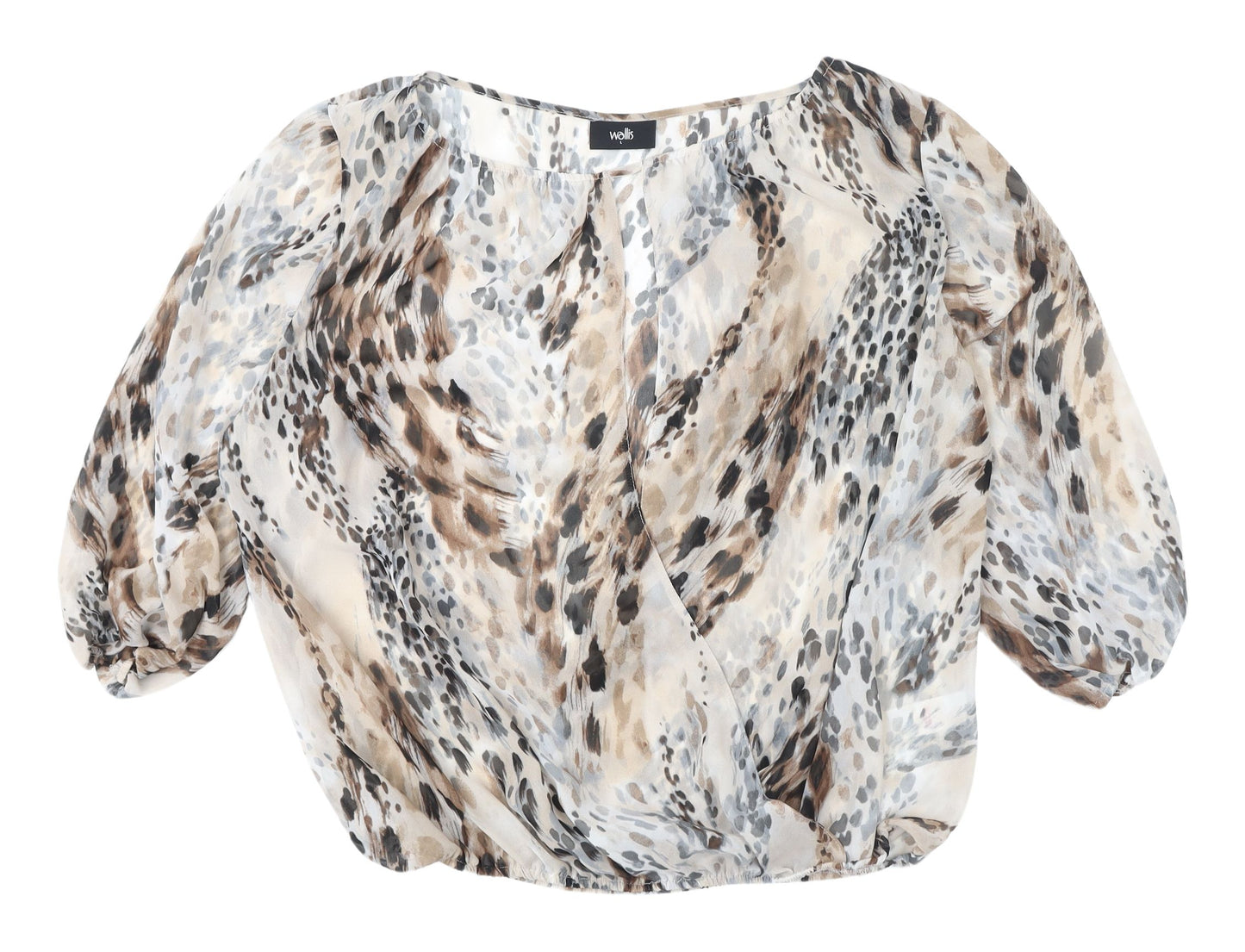 Wallis Animal Print Wrap Blouse - Size 16 Multicoloured