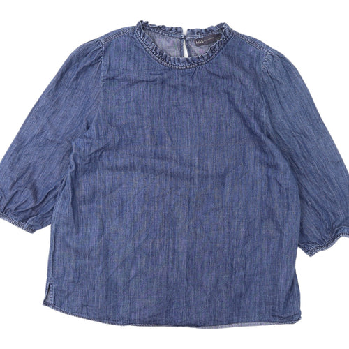 Marks & Spencer Blue Denim Blouse for Women, Size 14