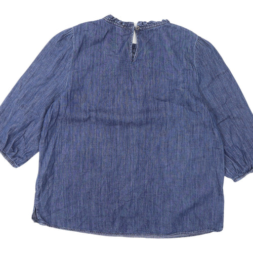 Marks & Spencer Blue Denim Blouse for Women, Size 14