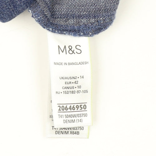 Marks & Spencer Blue Denim Blouse for Women, Size 14