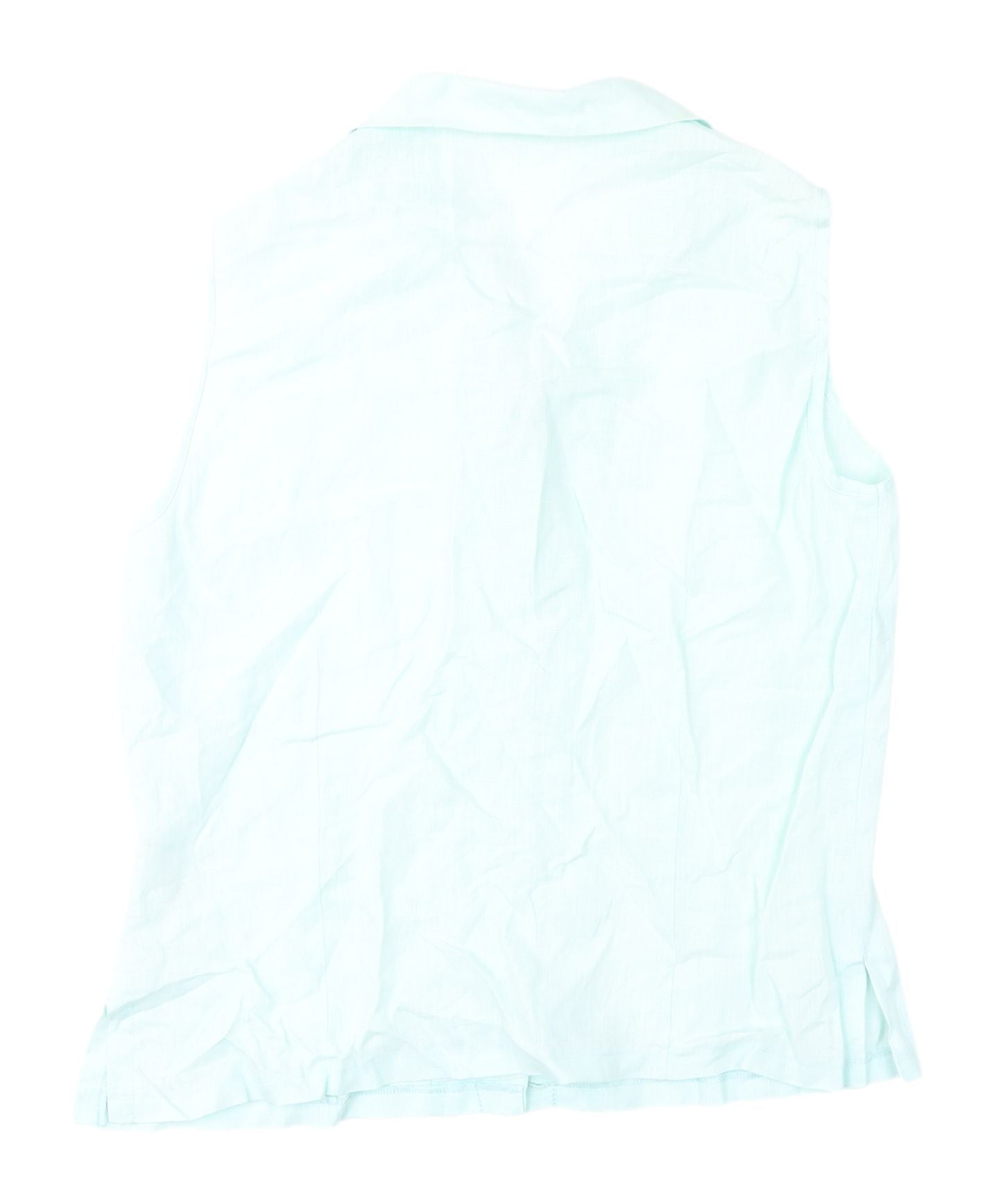 Marks & Spencer Blue Linen Sleeveless Blouse UK 14