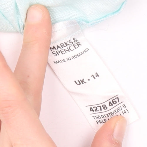 Marks & Spencer Blue Linen Sleeveless Blouse UK 14