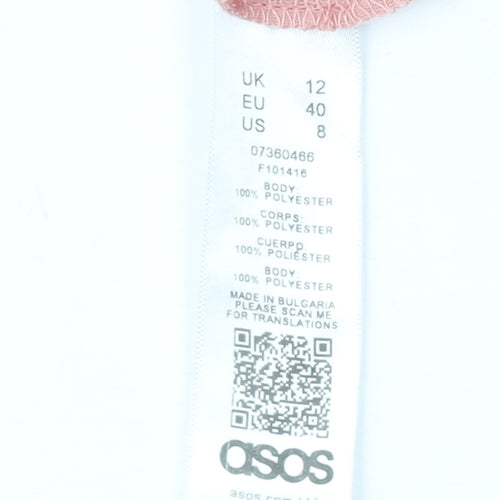 ASOS Women's Pink Off-Shoulder Bell Sleeve Blouse