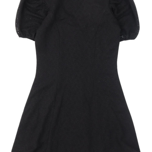 H&M Women’s Black V-Neck Puff Sleeve Dress S