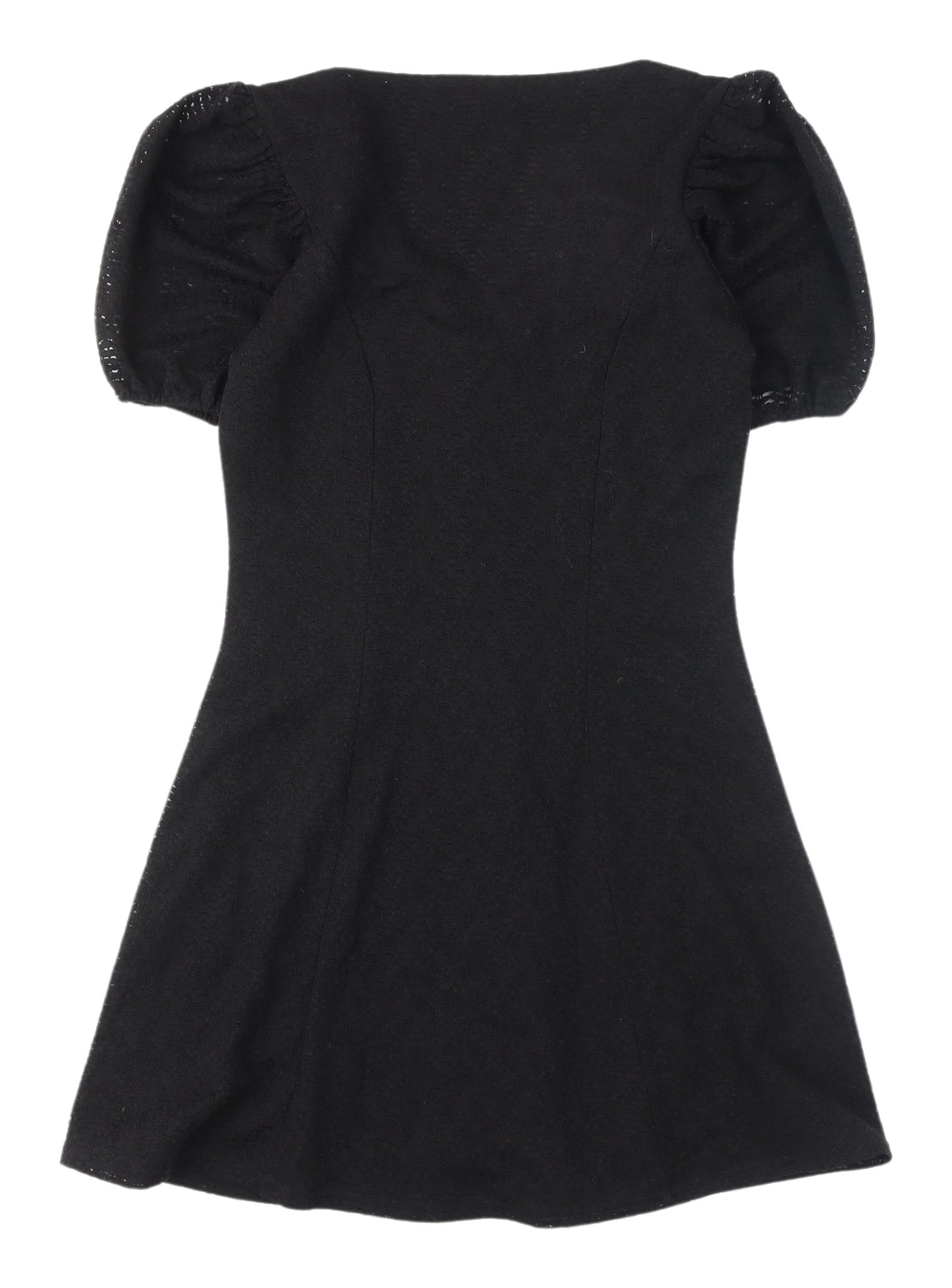 H&M Women’s Black V-Neck Puff Sleeve Dress S