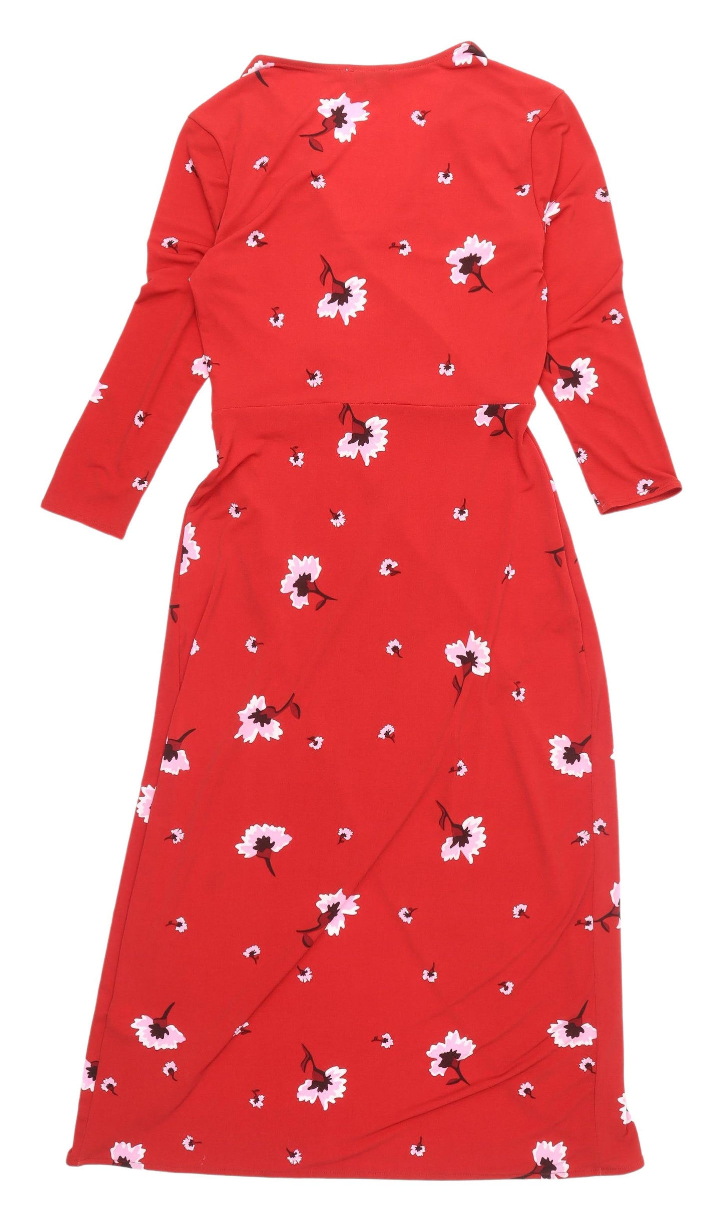 Warehouse Women’s Red Floral Wrap Dress Size 8