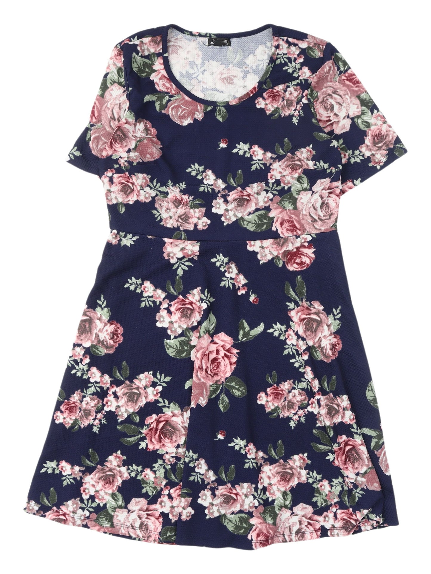 J for Justify Women's Blue Floral Fit & Flare Dress