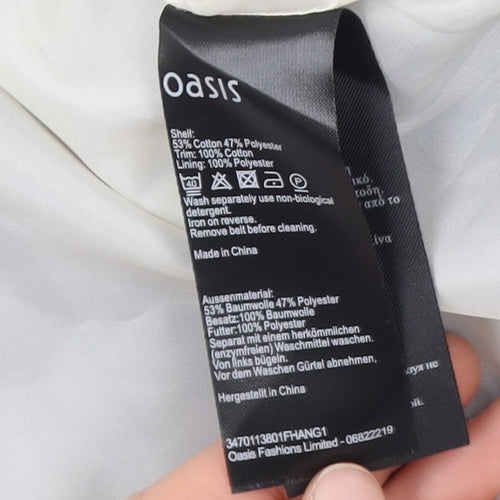 Oasis Women's Black A-Line Geometric Dress UK 8