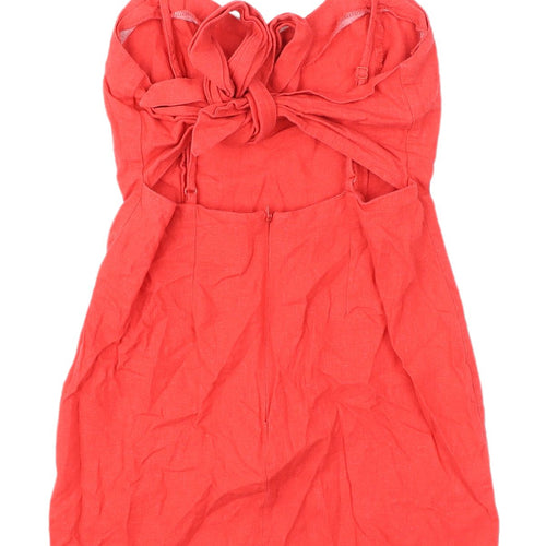 ASOS Women's Red Mini Slip Dress Size 8 Party