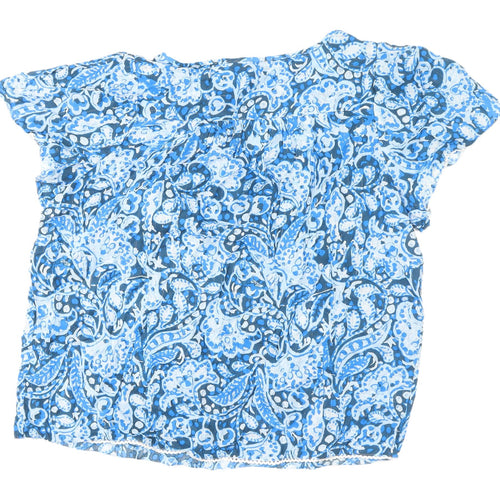 Marks & Spencer Women's Blue Floral Blouse, Size 14