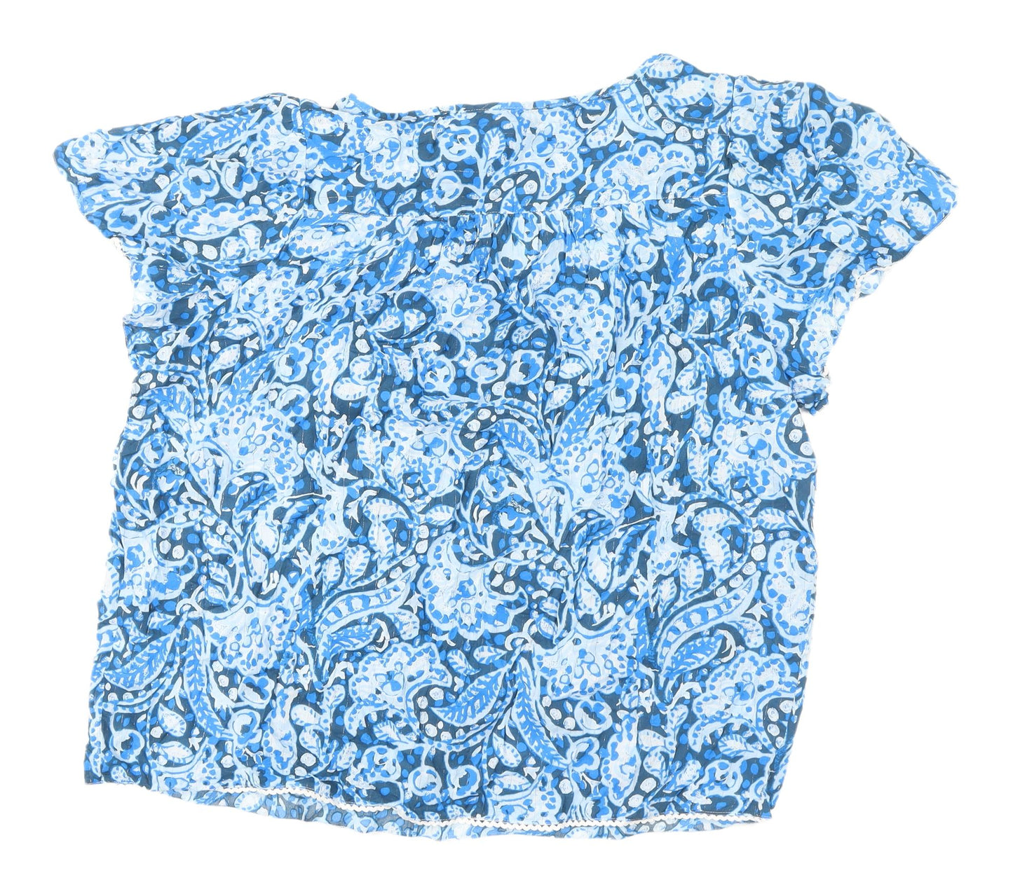 Marks & Spencer Women's Blue Floral Blouse, Size 14