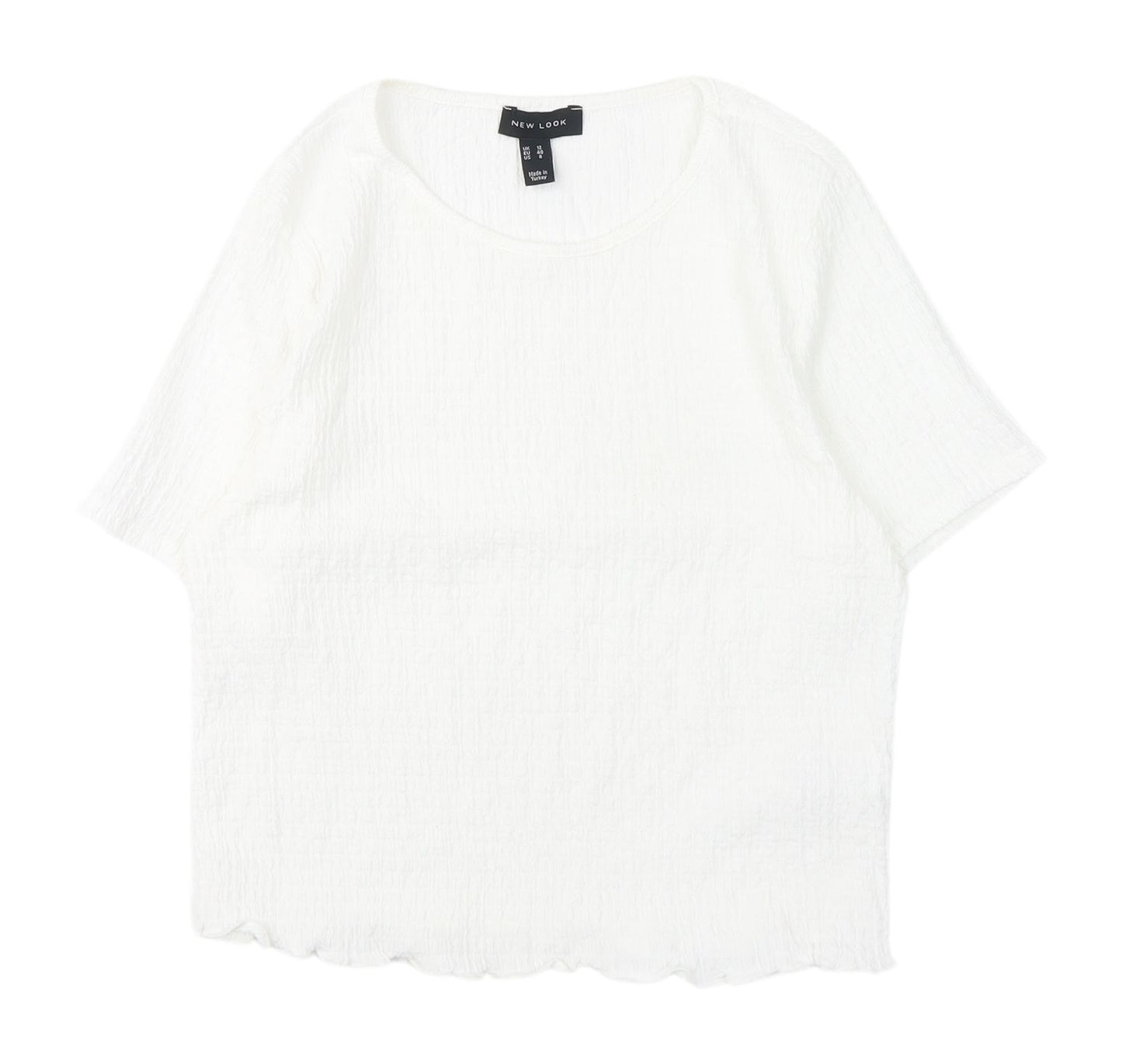 New Look Women's White Basic T-Shirt, Size 12, Casual Summer Wear