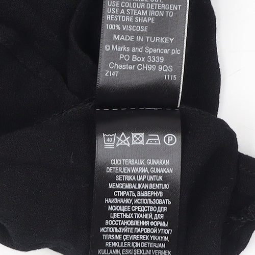Marks and Spencer Black Women's Blouse Viscose Size 12