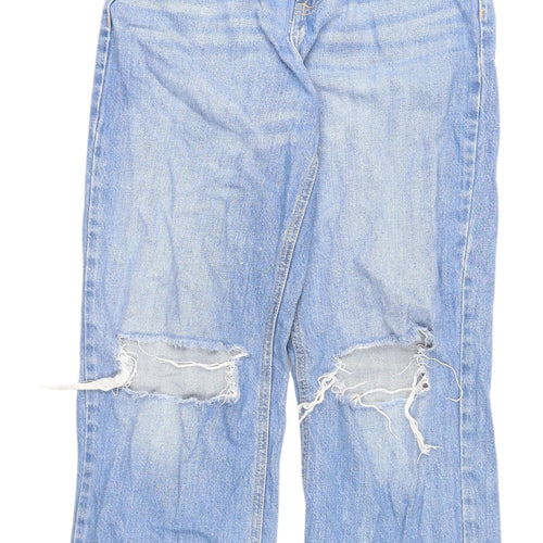 F&F Women's Blue Straight Distressed Jeans Size 6